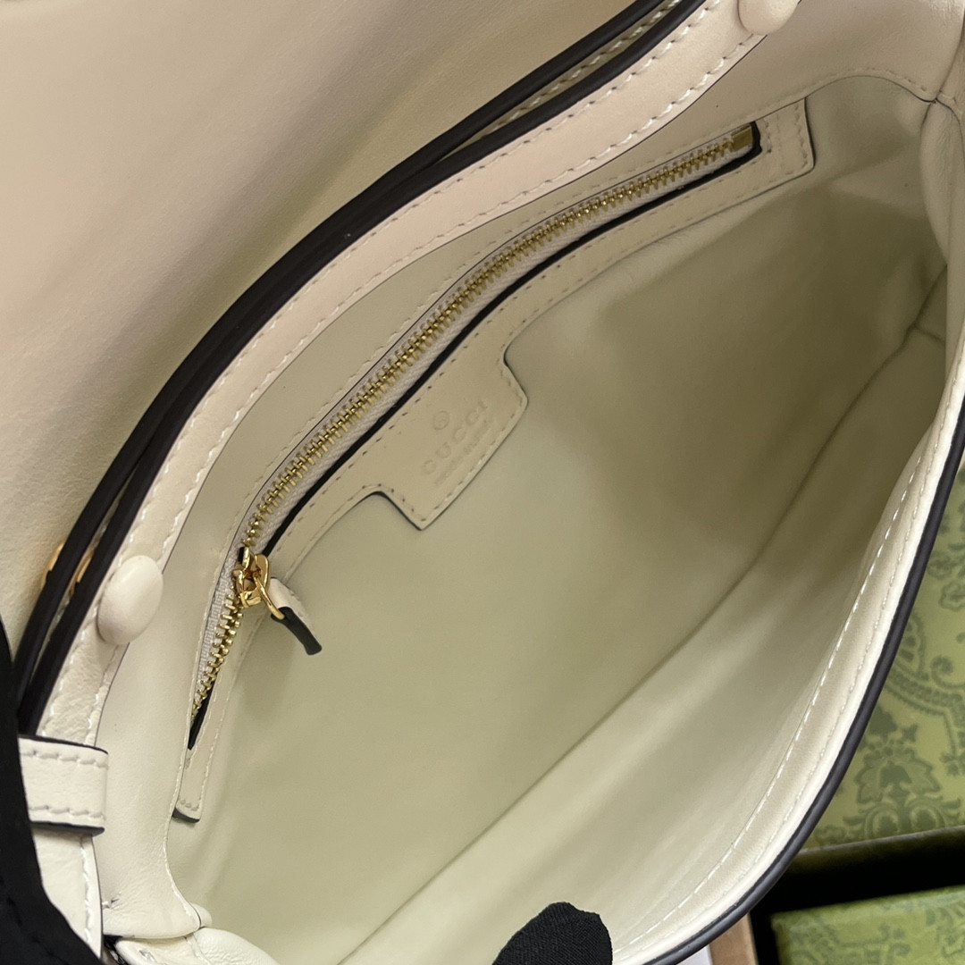 G*u*i BLONDIE SHOULDER BAG WHITE 11"W x 6.3"H x 1.6"D