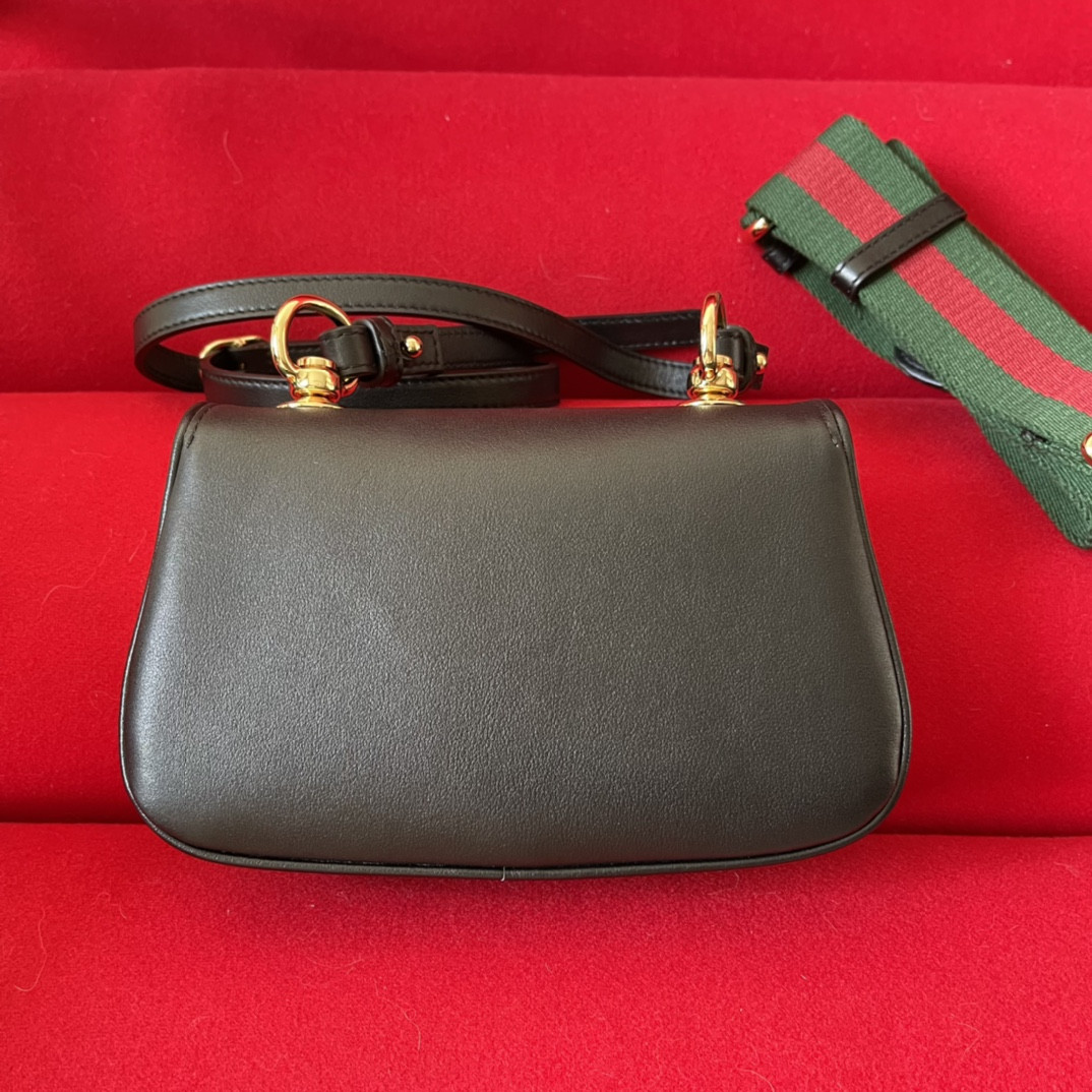 G*u*i BLONDIE MINI BAG BROWN 8.7"W x 5.1"H x 2.2"D