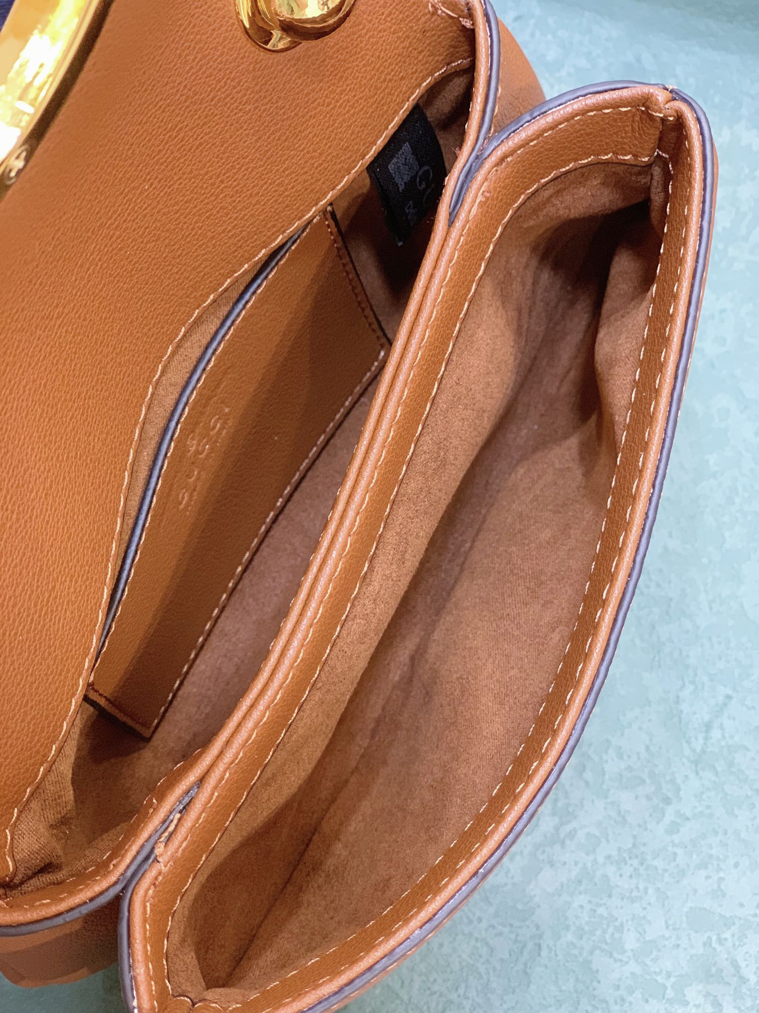 G*u*i BLONDIE MINI BAG COFFEE 8.7"W x 5.1"H x 2.2"D