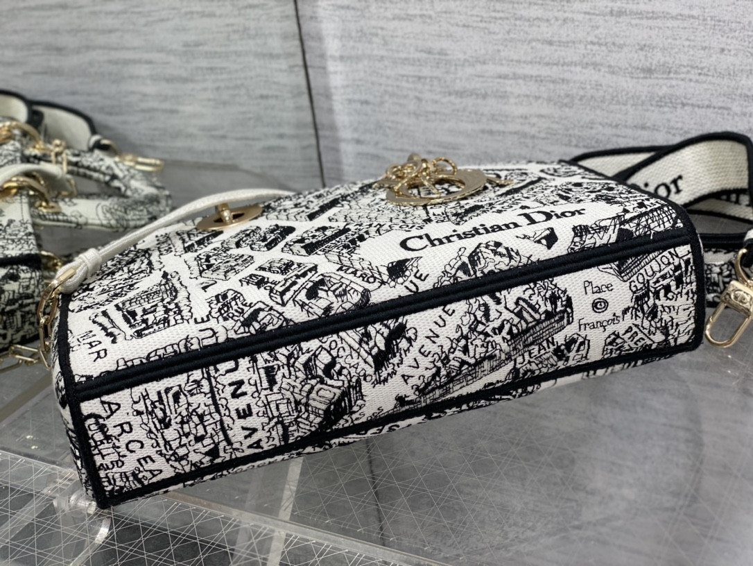 D*0r Lady D-Joy bag medium black white 26 x 13.5 x 5 cm