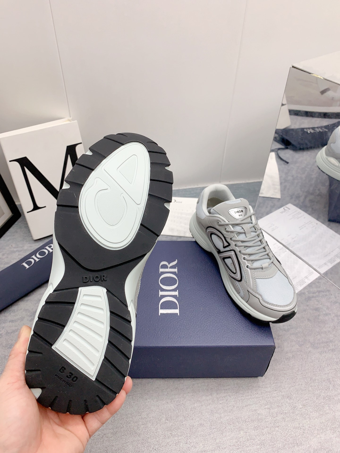 D*0r B30 Sneaker Gray Mesh and Technical Fabric