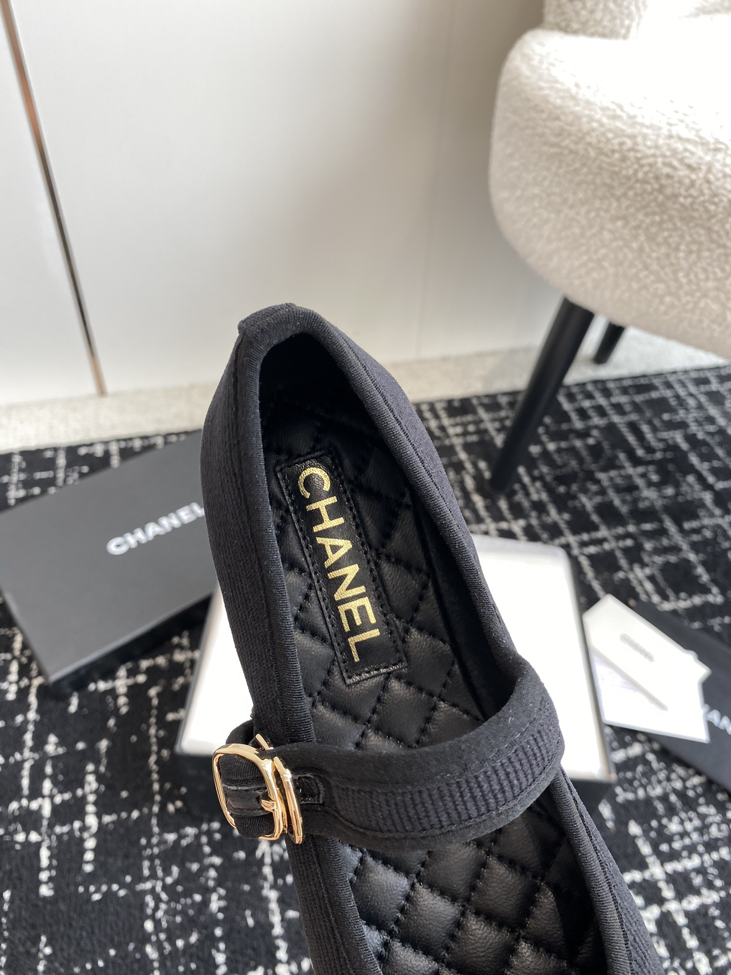 UA Ch*el MARY JANES  Cotton & Silk