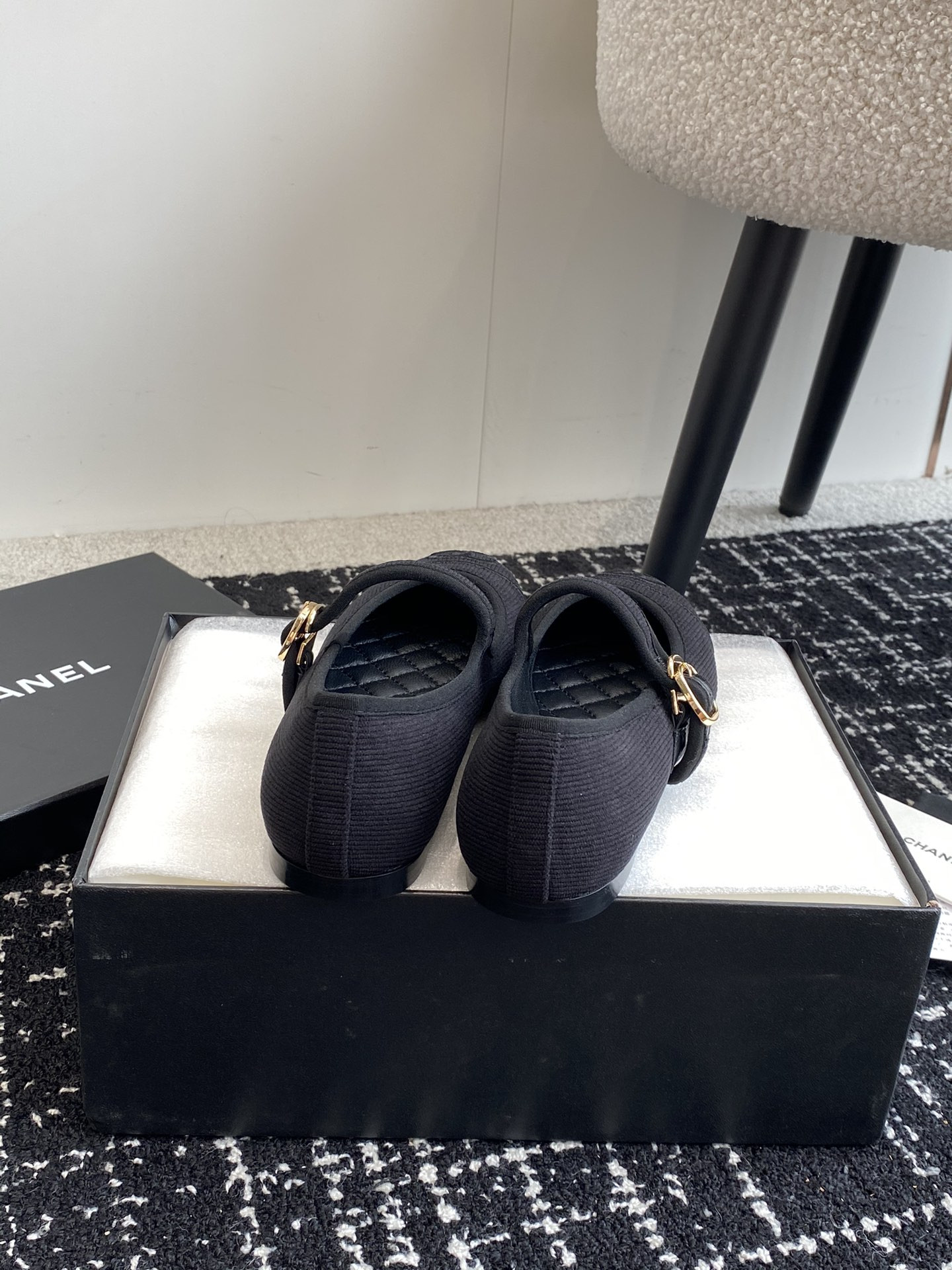 UA Ch*el MARY JANES  Cotton & Silk