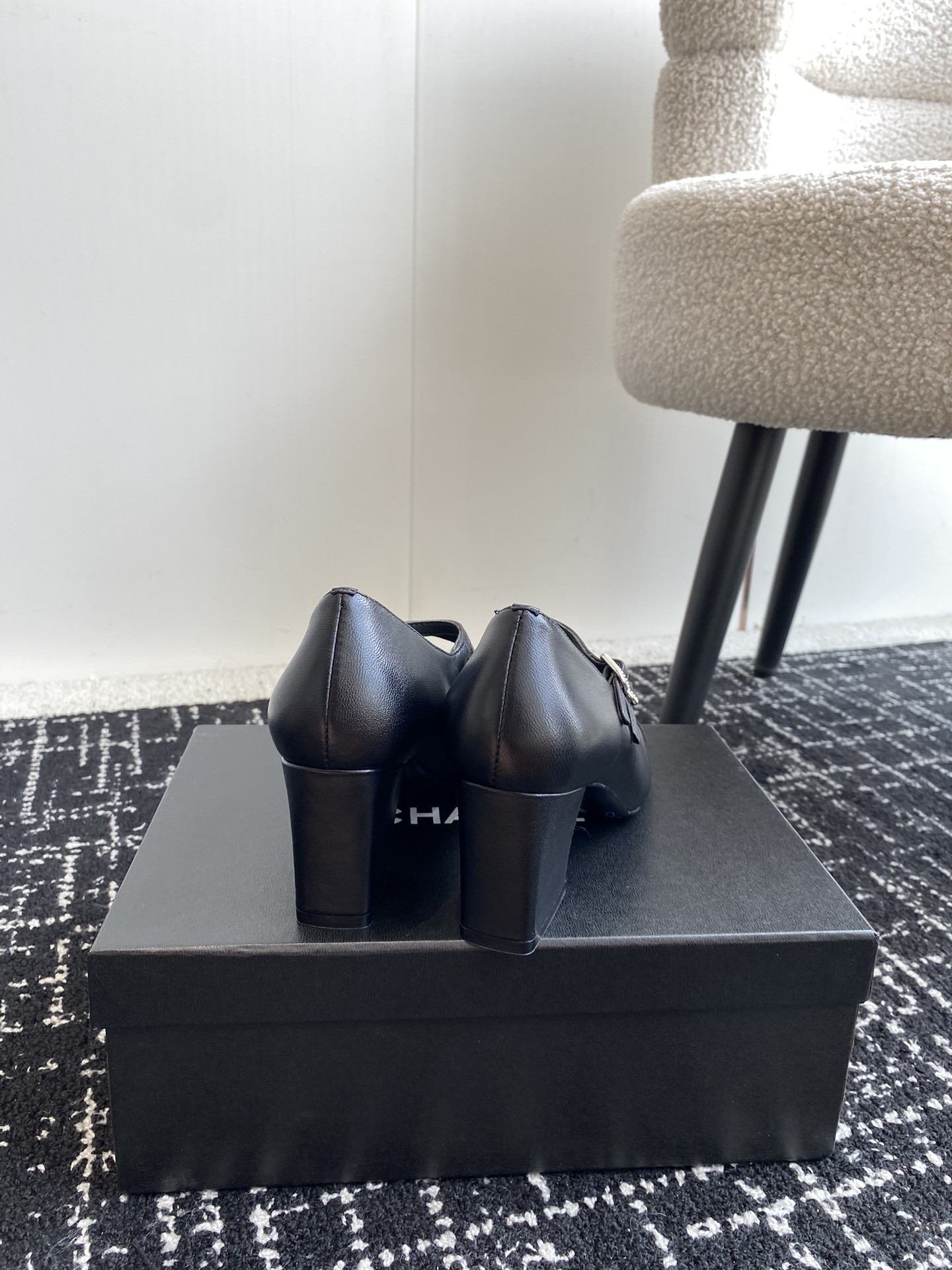 UA Ch*el MARY JANES Lambskin & Grosgrain