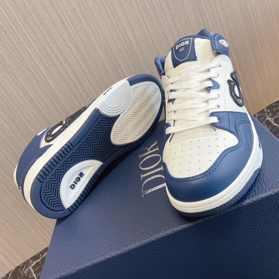 UA D*0r B57 Mid-Top Sneaker Navy Blue and White