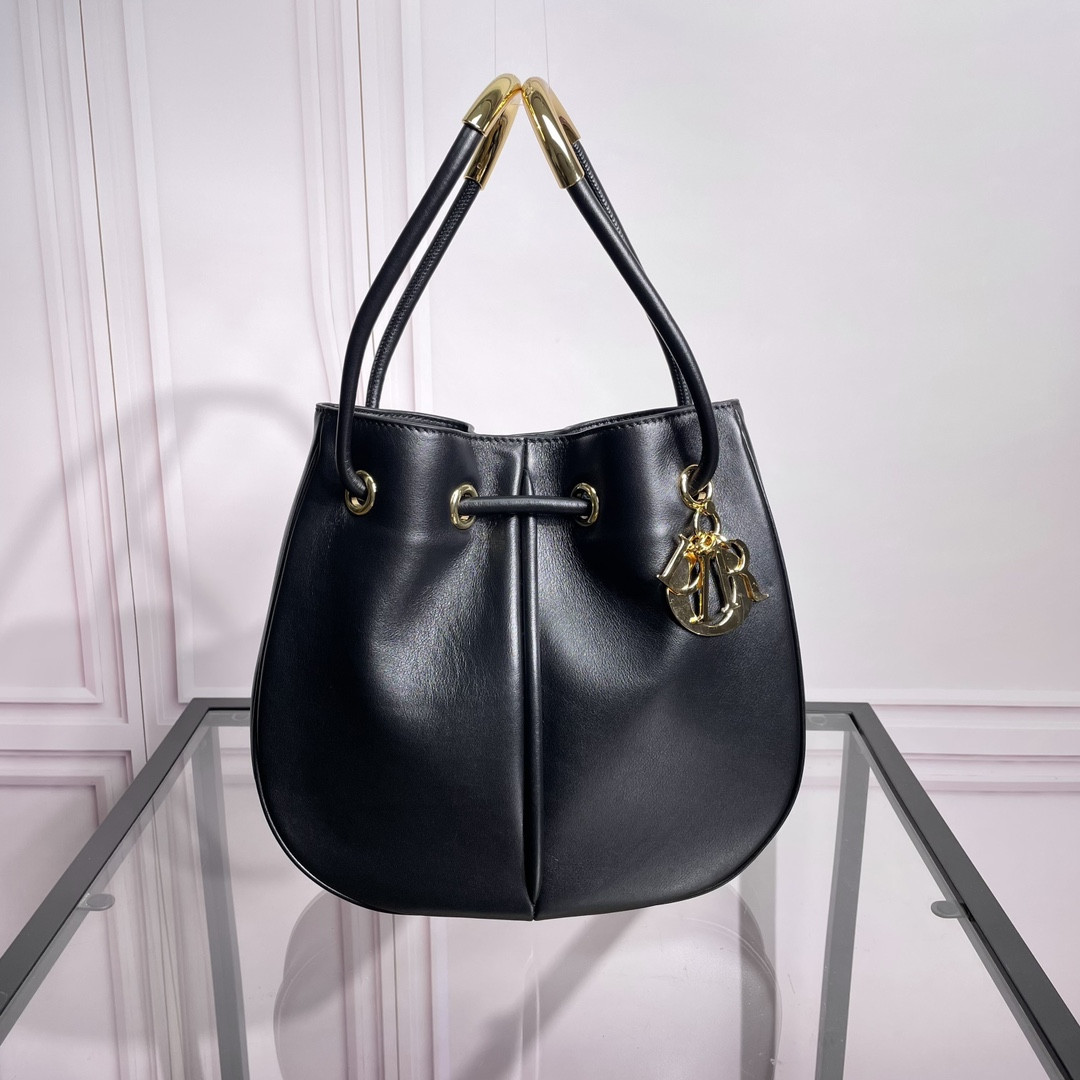 Medium D*0r Nolita Bag  Black Calfskin 11 x 10 x 2 inches