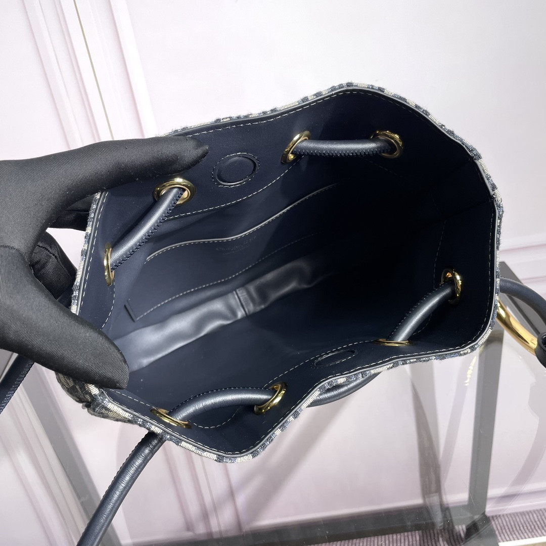 Medium D*0r Nolita Bag Blue D*0r Oblique Jacquard 10.5 x 10 x 2 inches