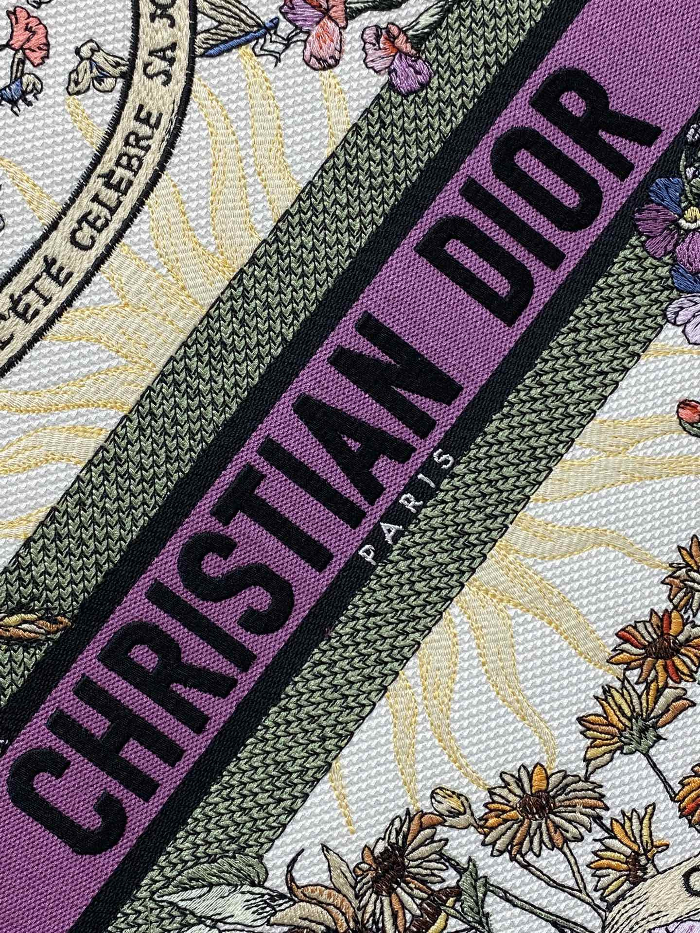 D*0r Book Tote  Ecru Multicolor D*0r 4 Saisons Été Soleil Embroidery 42 x18 x35cm