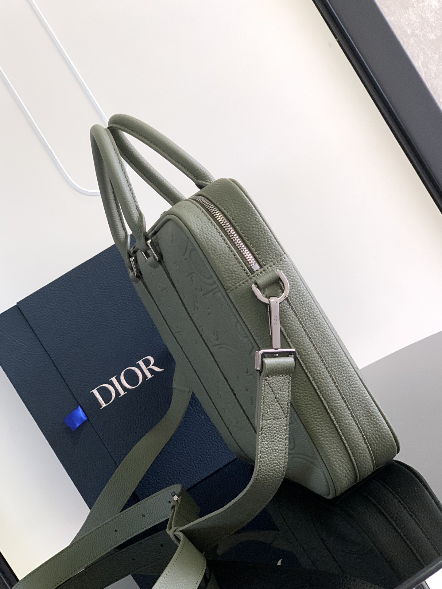 D*0r Briefcase Green D*0r Gravity Leather and Green Grained Calfskin 37 x 28 x 6 cm