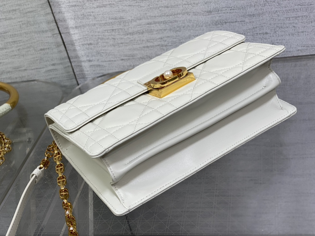 D*0r Medium D*0r Ange Bag Latte Macrocannage Calfskin 26 x 17 x 9 cm