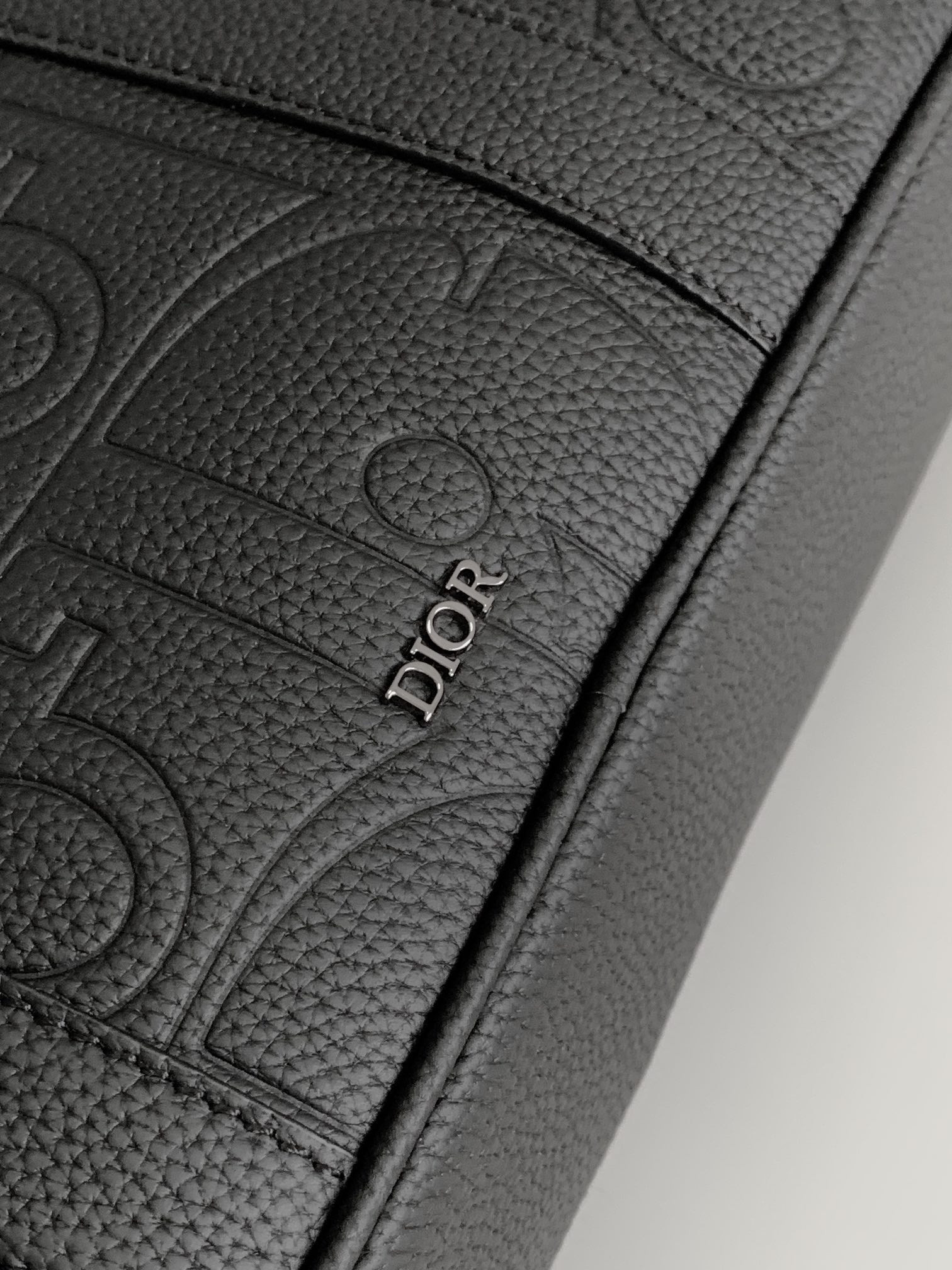 D*0r Zipped Briefcase  Black D*0r Gravity Leather and Black Grained Calfskin 37 x 28 x 6 cm