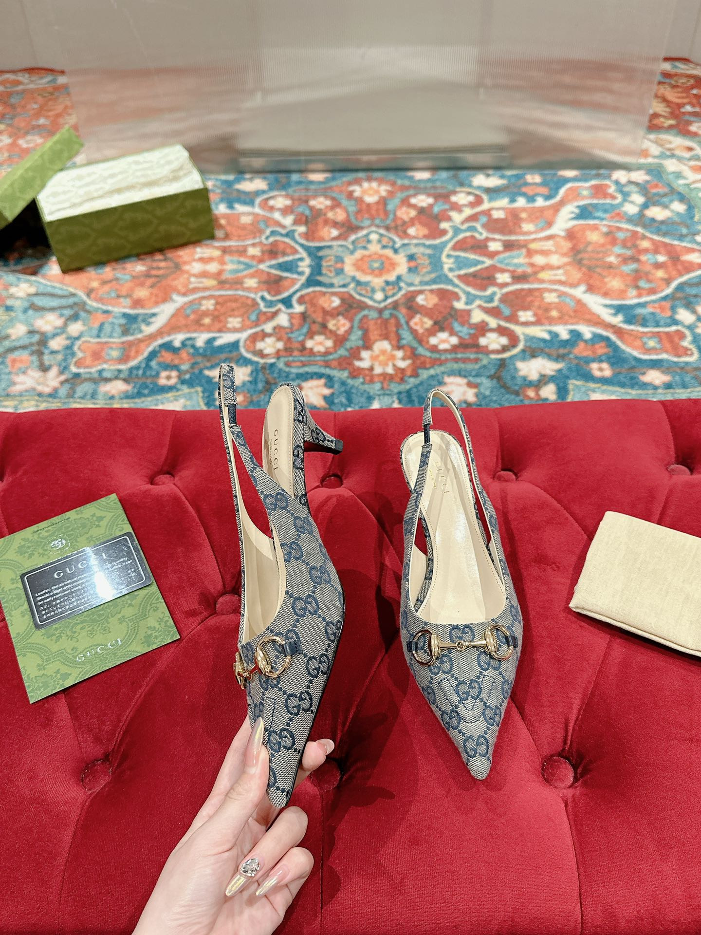 UA G*u*i HORSEBIT SLINGBACK PUMP LOW HEEL