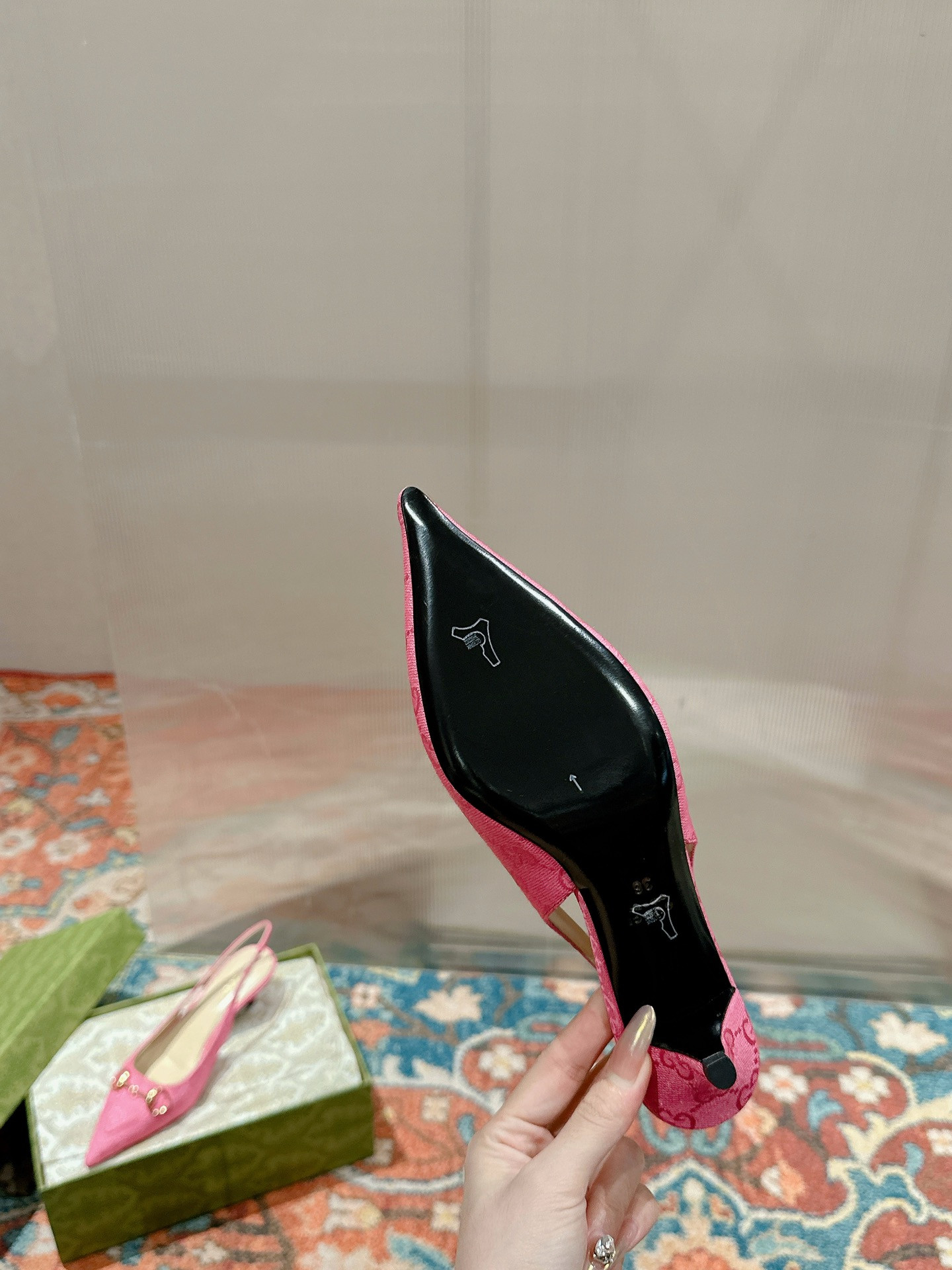 UA G*u*i HORSEBIT SLINGBACK PUMP LOW HEEL