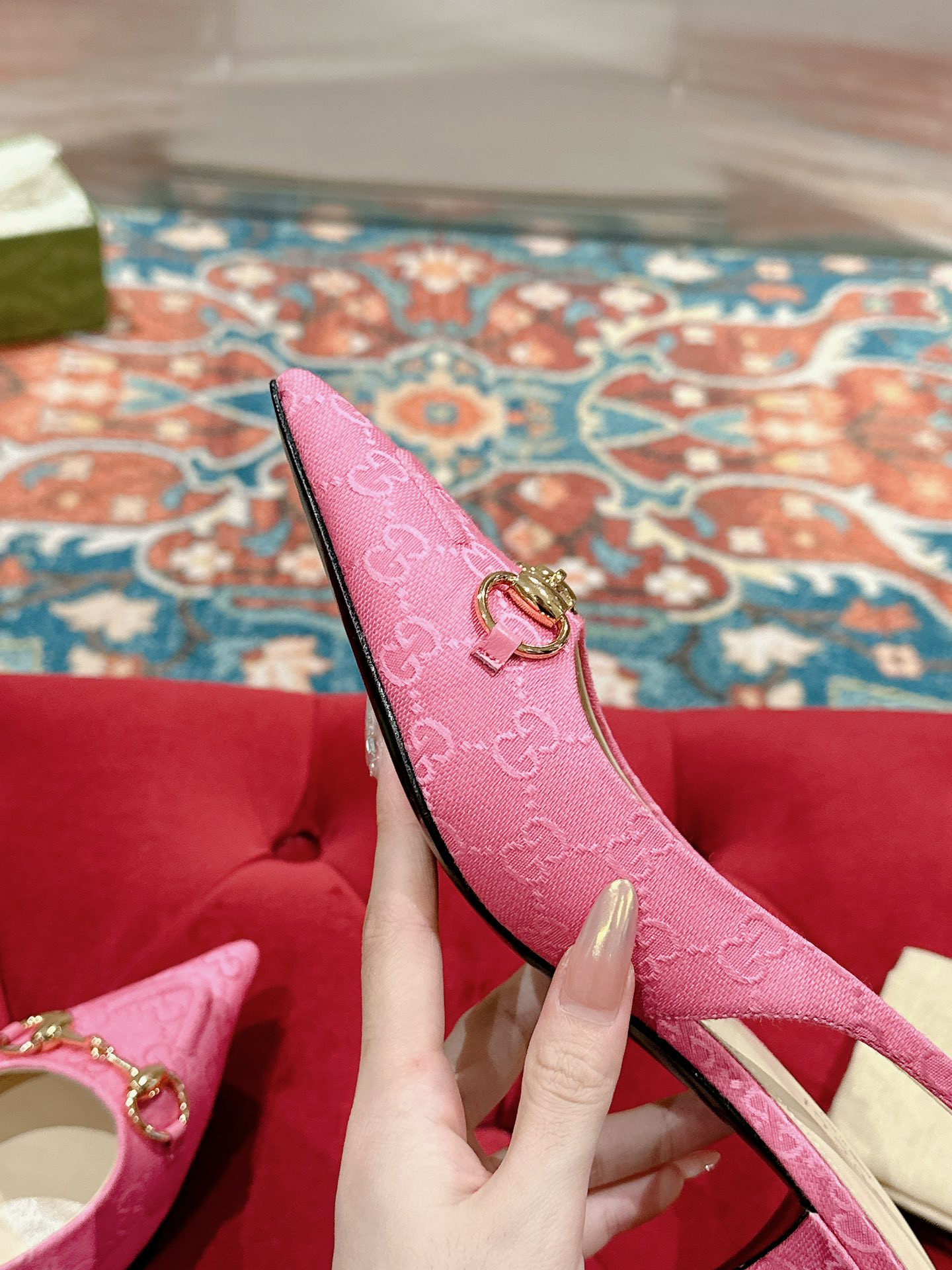 UA G*u*i HORSEBIT SLINGBACK PUMP LOW HEEL