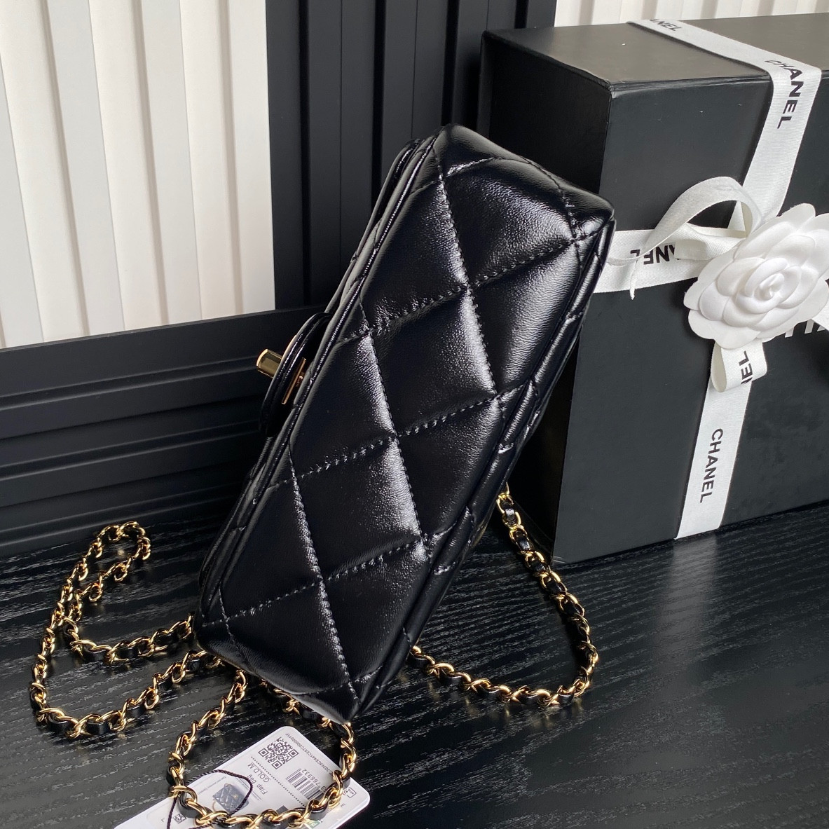 Ch*el MINI FLAP BAG WITH TOP HANDLE 14×19×8.5cm