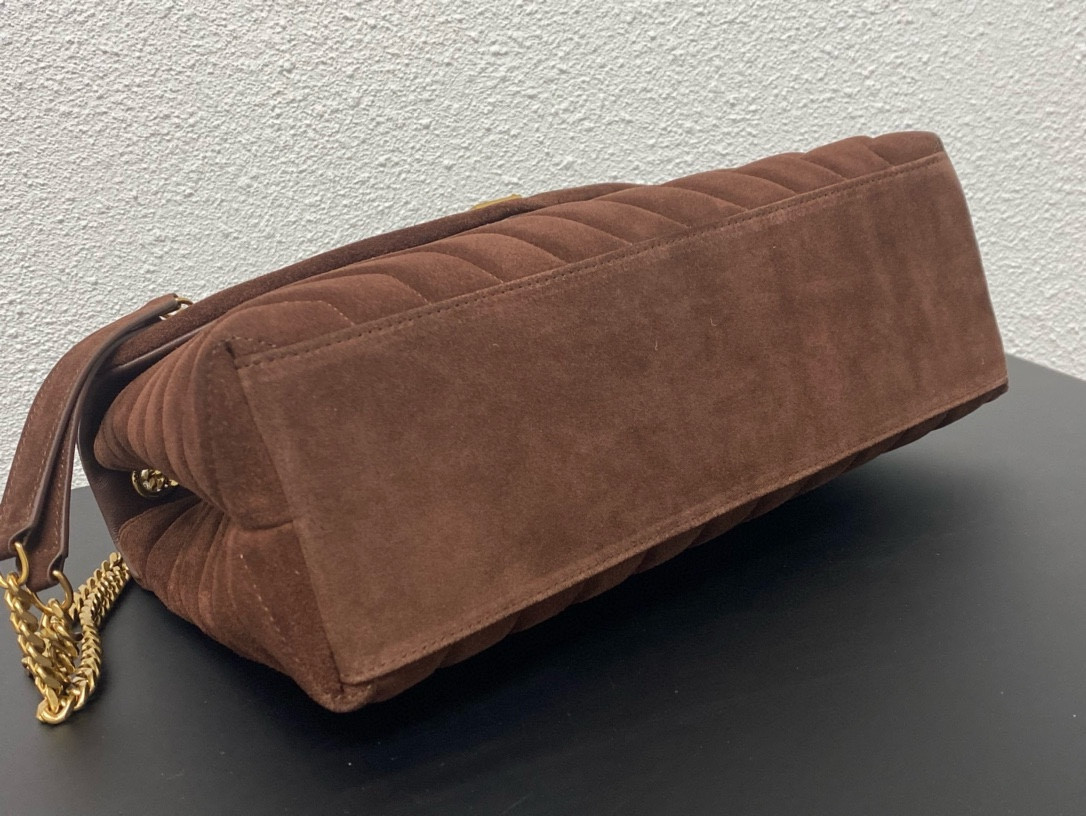 Y*L LOULOU QUILTED SUEDE 32x22x9cm