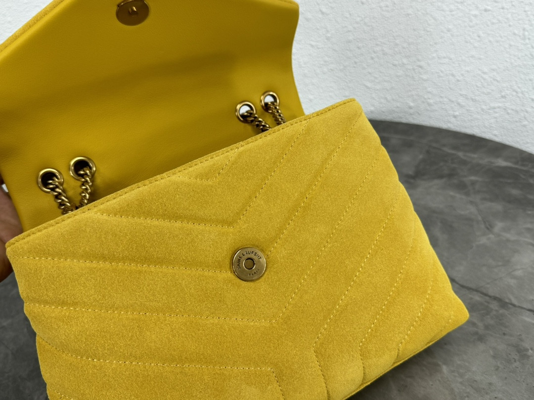 Y*L LOULOU QUILTED SUEDE 23x17x9cm