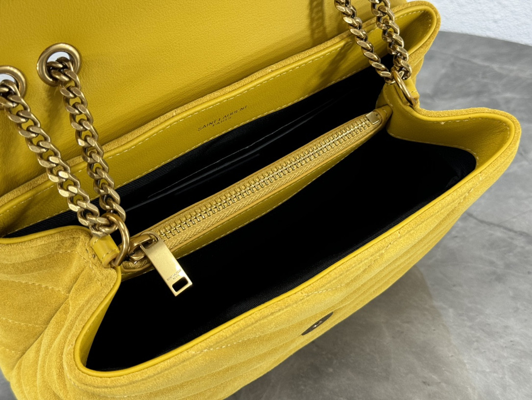 Y*L LOULOU QUILTED SUEDE 23x17x9cm