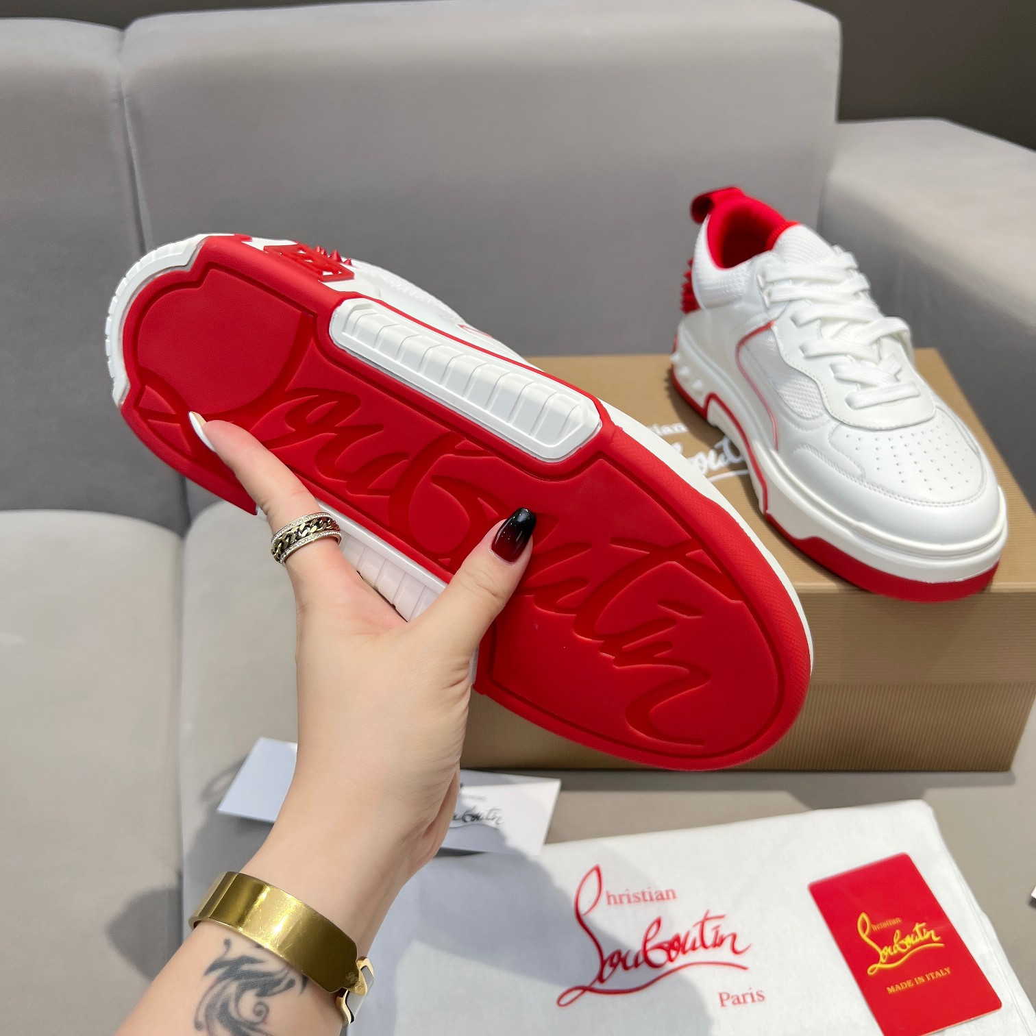 UA Ch**an Louboutin 2024 [New]ASTROLOUBI Unisex Thick-Soled Sneakers