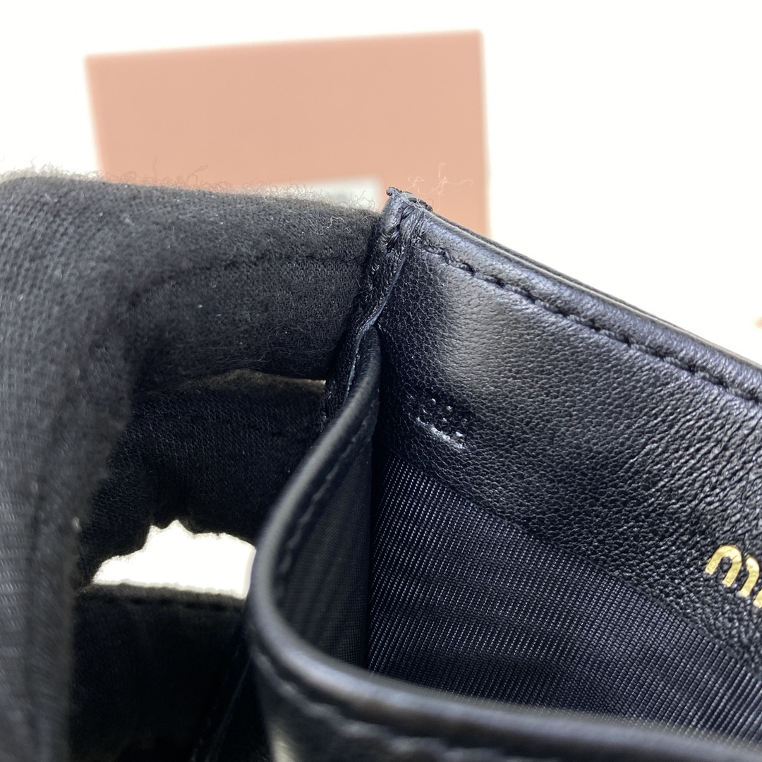 Miu Miu Matelassé nappa leather card holder 8x10.5cm