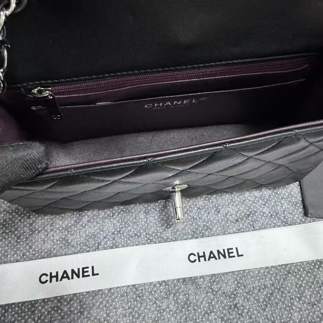 Ch*el MINI FLAP BAG BLACK 12 × 20 × 6 cm