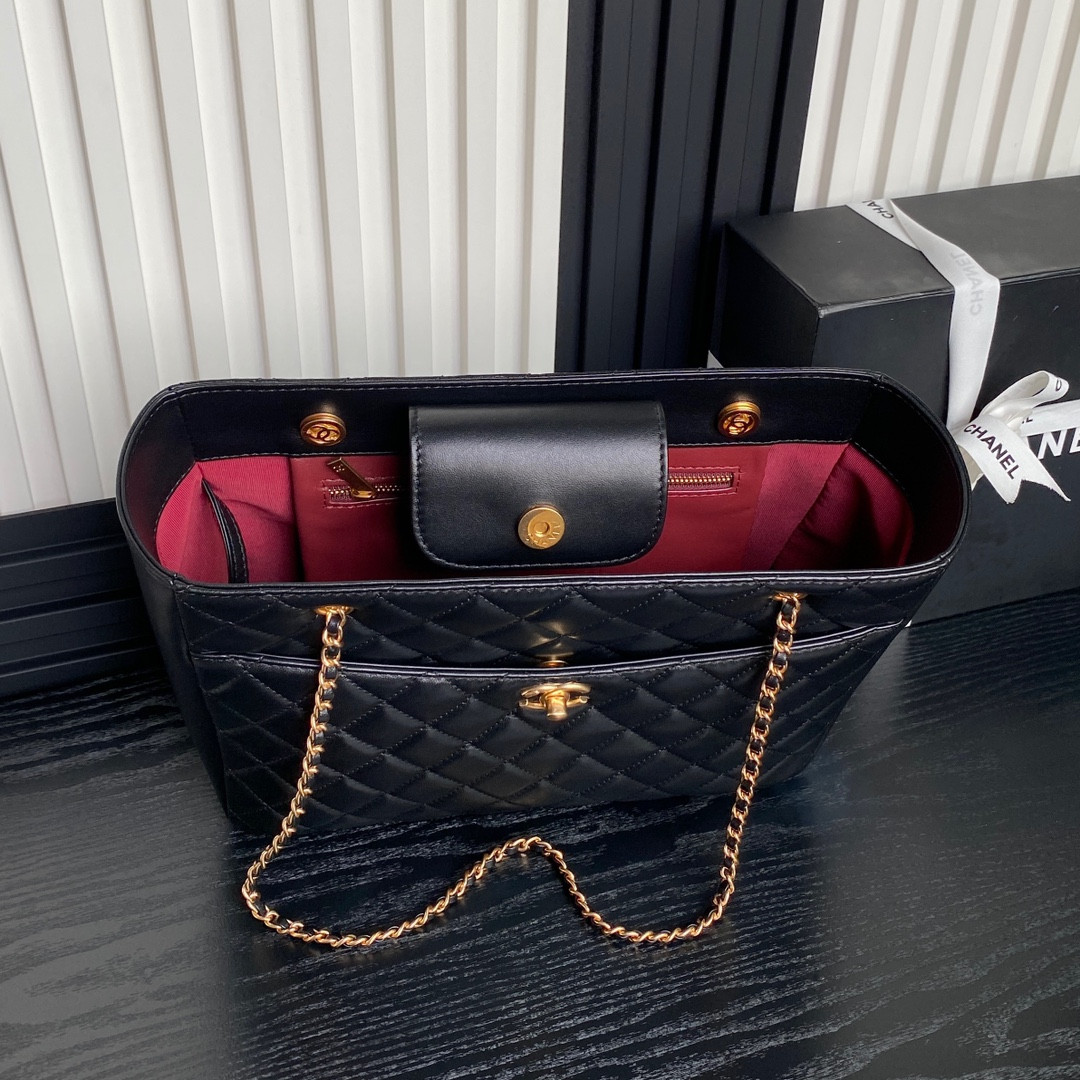 Ch*el Shopping Bag Lambskin 24×32×12cm