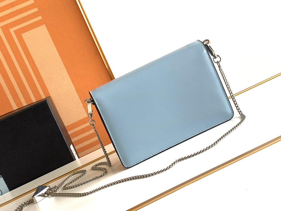 Pra*a Brushed Leather Shoulder Bag 17x 9.5x3.5cm