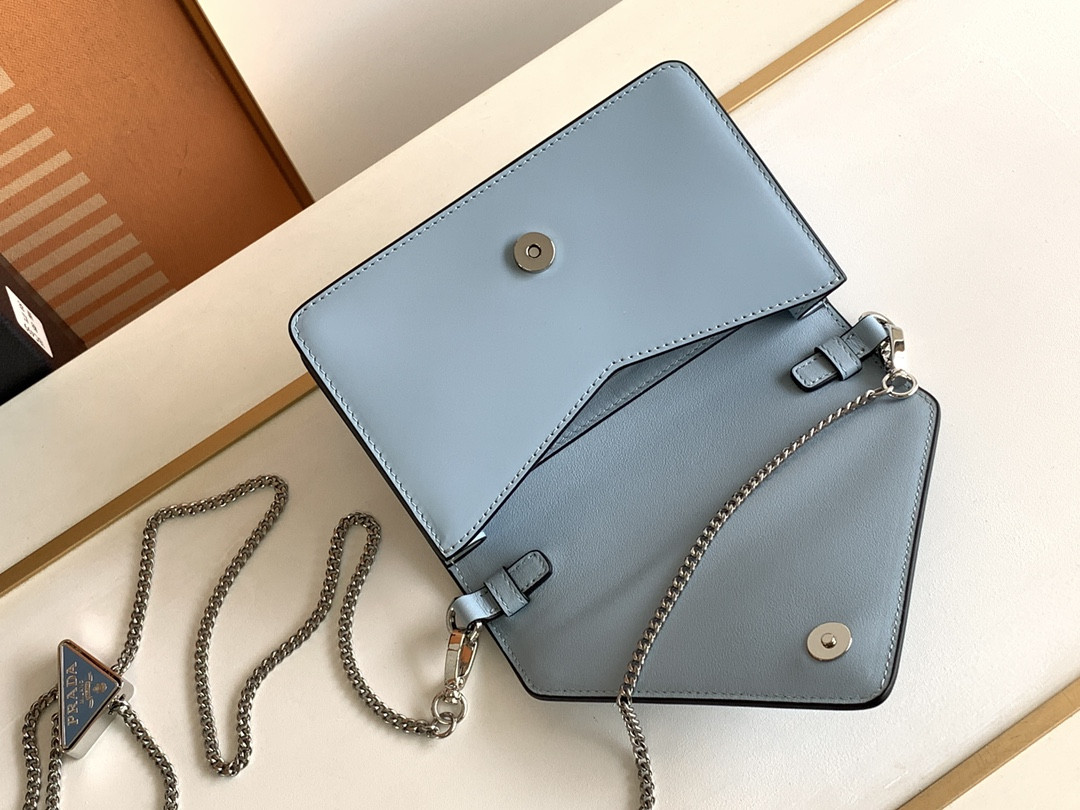 Pra*a Brushed Leather Shoulder Bag 17x 9.5x3.5cm