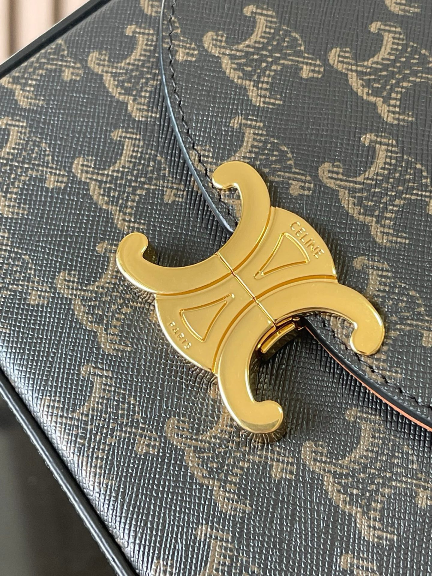 Ce**e SMALL BOX BLANDINE in Triomphe Canvas and Calfskin 16x12x4cm