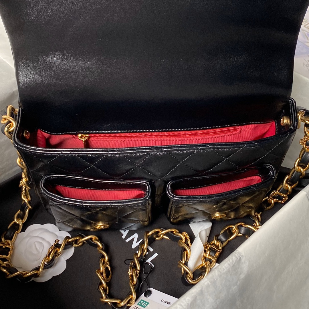 Ch*el 24A Messenger Bag AS4993 14.5x24x6.5cm