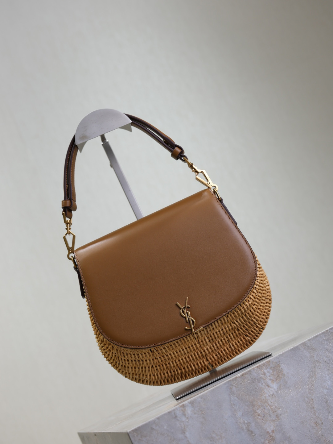 Y*L Mini VOLTAIRE top handle bag in osier 20x22x7.5cm