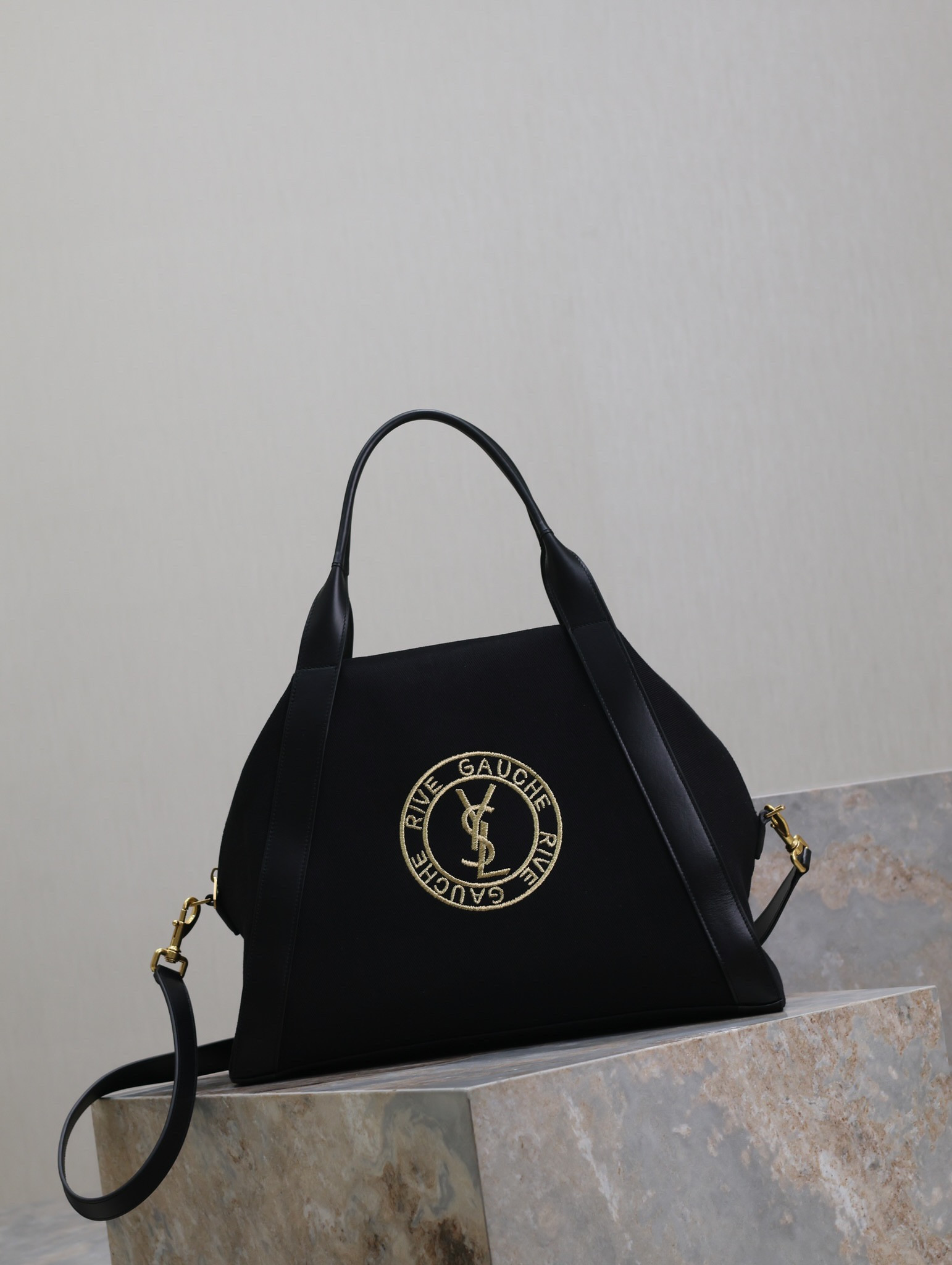 Y*L RIVE GAUCHE bowling tote in canvas 42x32x18cm