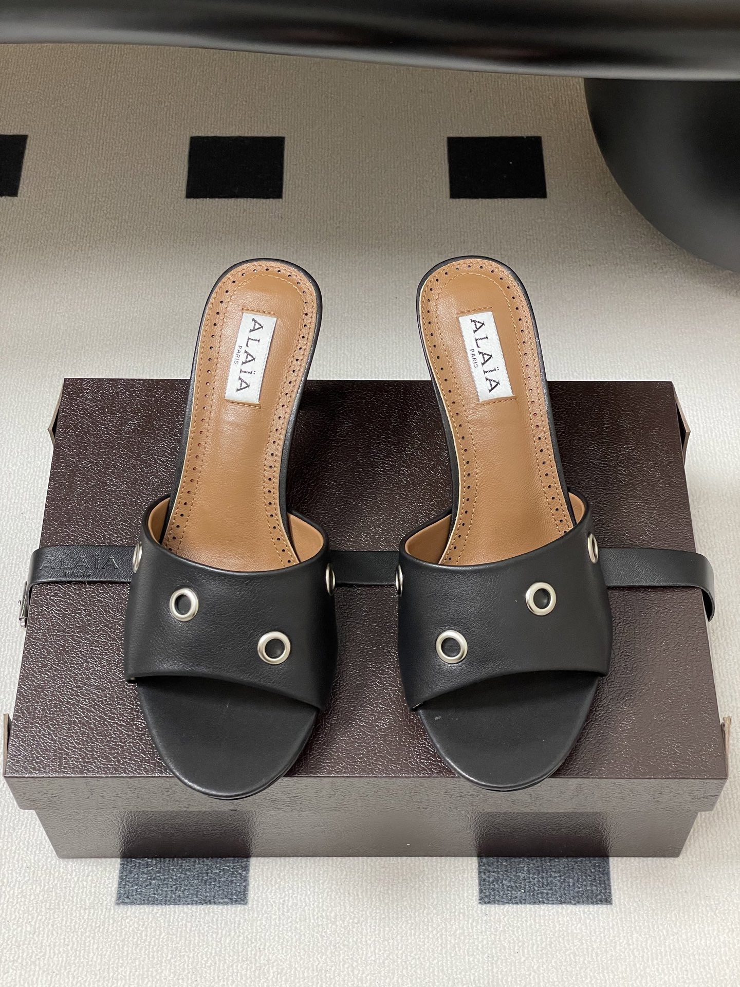 UA Alaia Ring Eyelets slippers 7cm Heel(Customized Size 7-10 days production time)