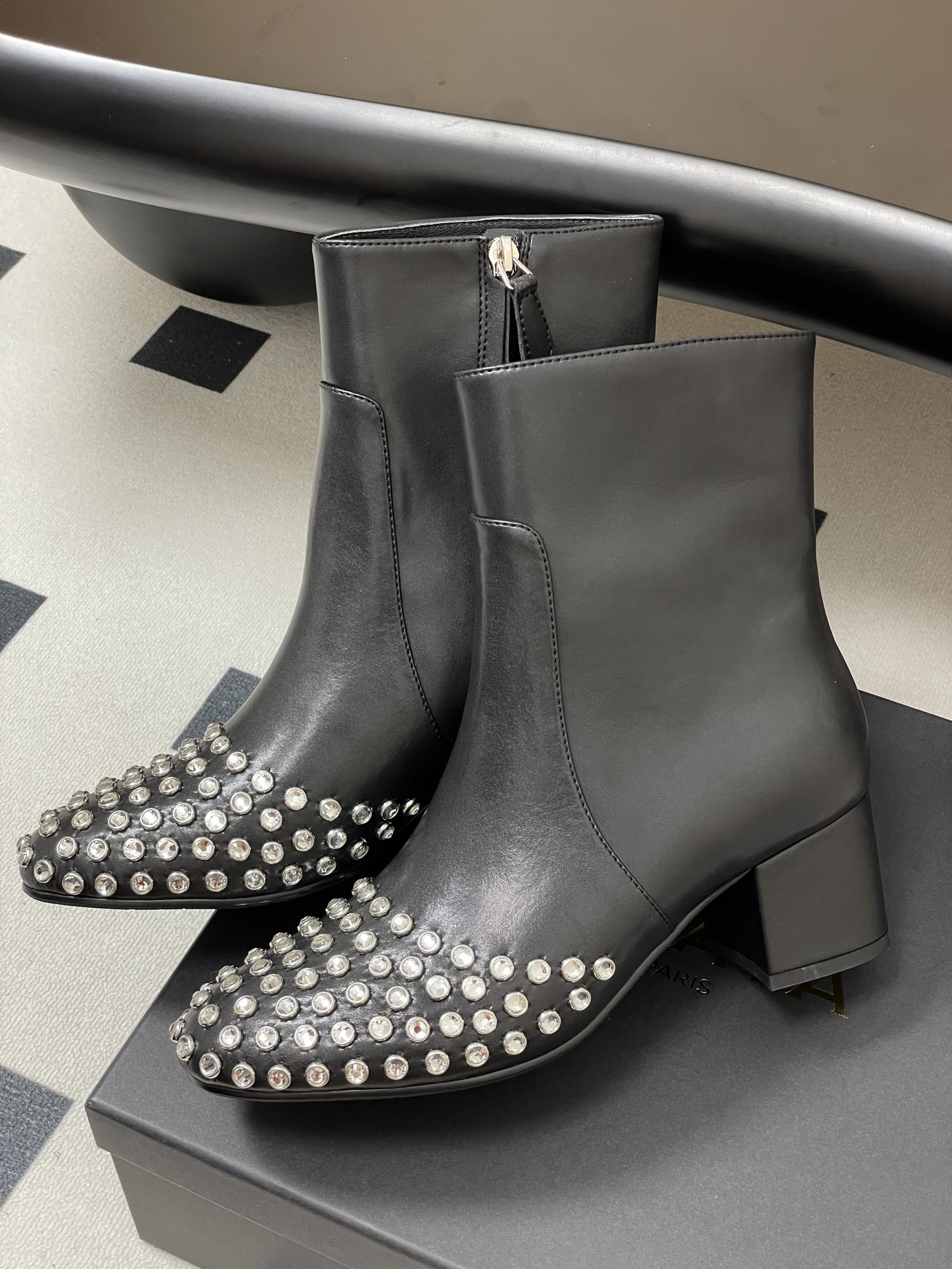 UA Alaia Crystal Diamond Boots 5.5cm Heel(Customized Size 7-10 days production time)