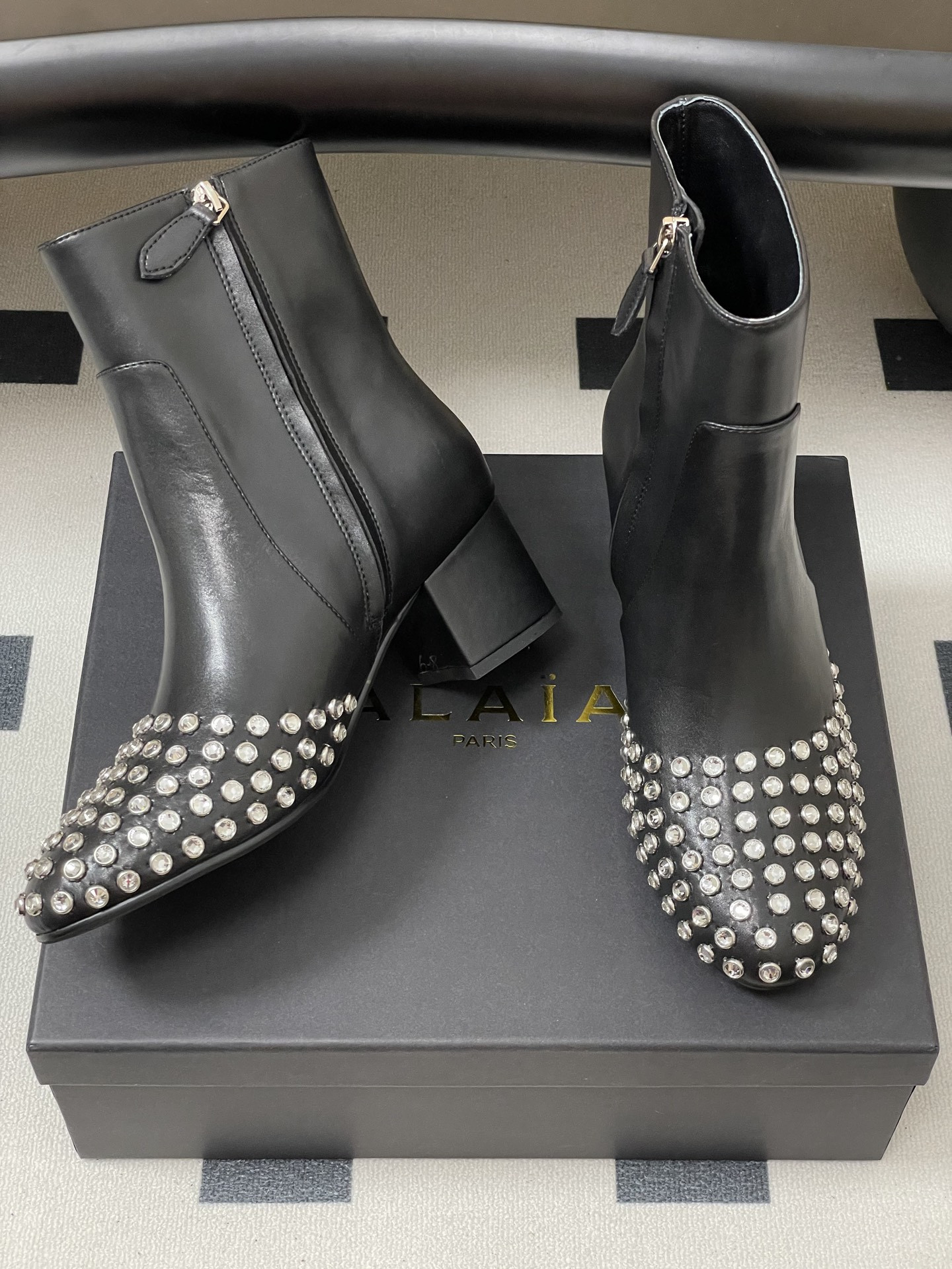 UA Alaia Crystal Diamond Boots 5.5cm Heel(Customized Size 7-10 days production time)