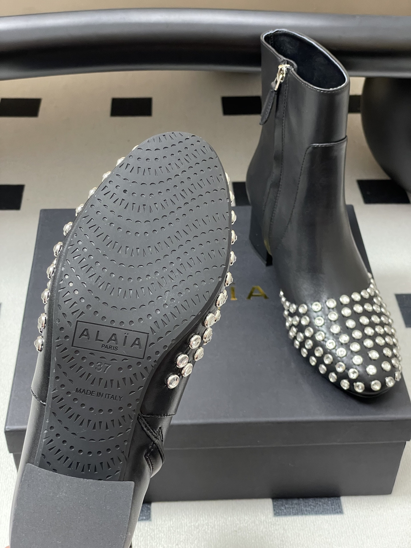 UA Alaia Crystal Diamond Boots 5.5cm Heel(Customized Size 7-10 days production time)