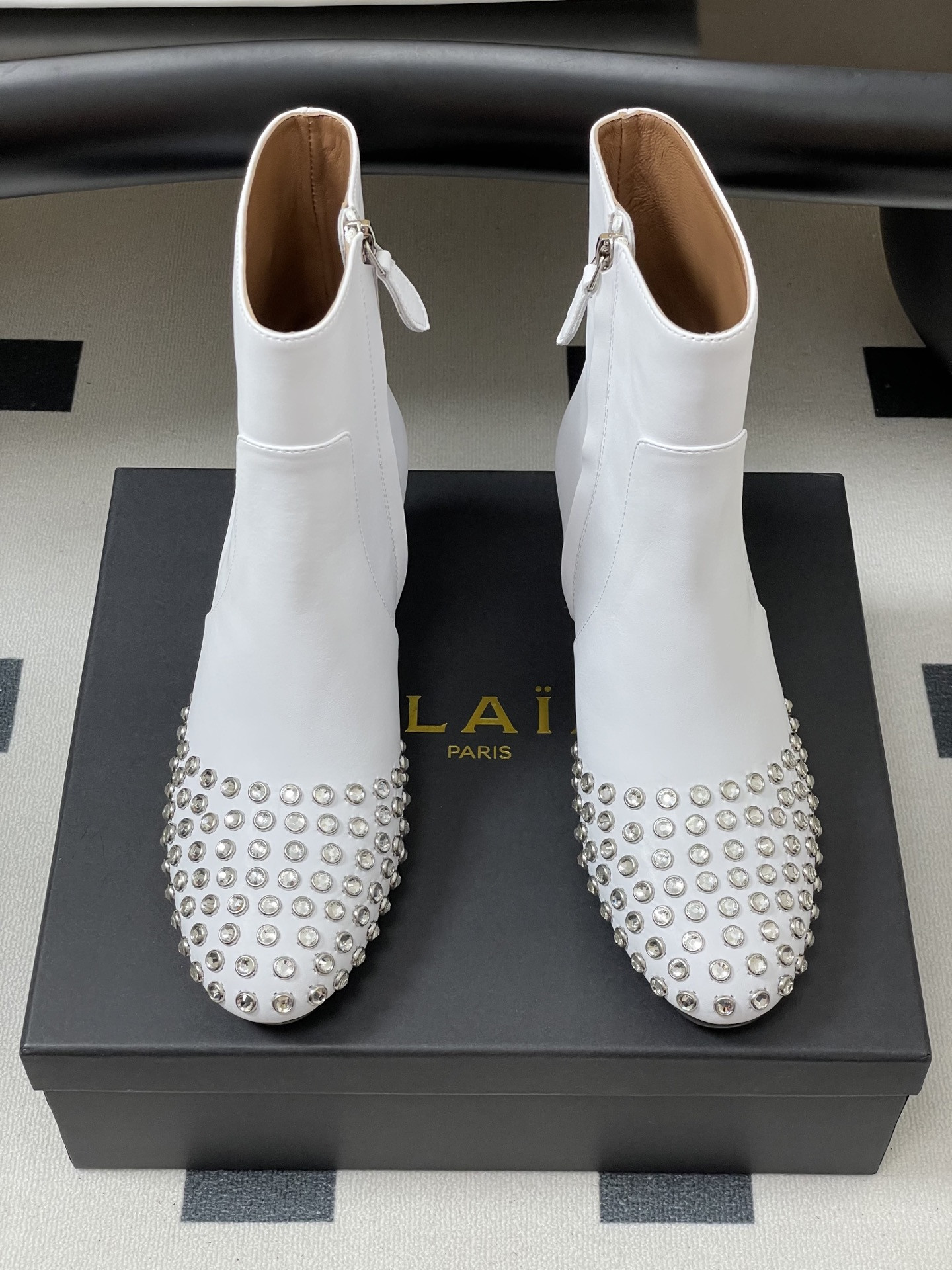 UA Alaia Crystal Diamond Boots 5.5cm Heel(Customized Size 7-10 days production time)