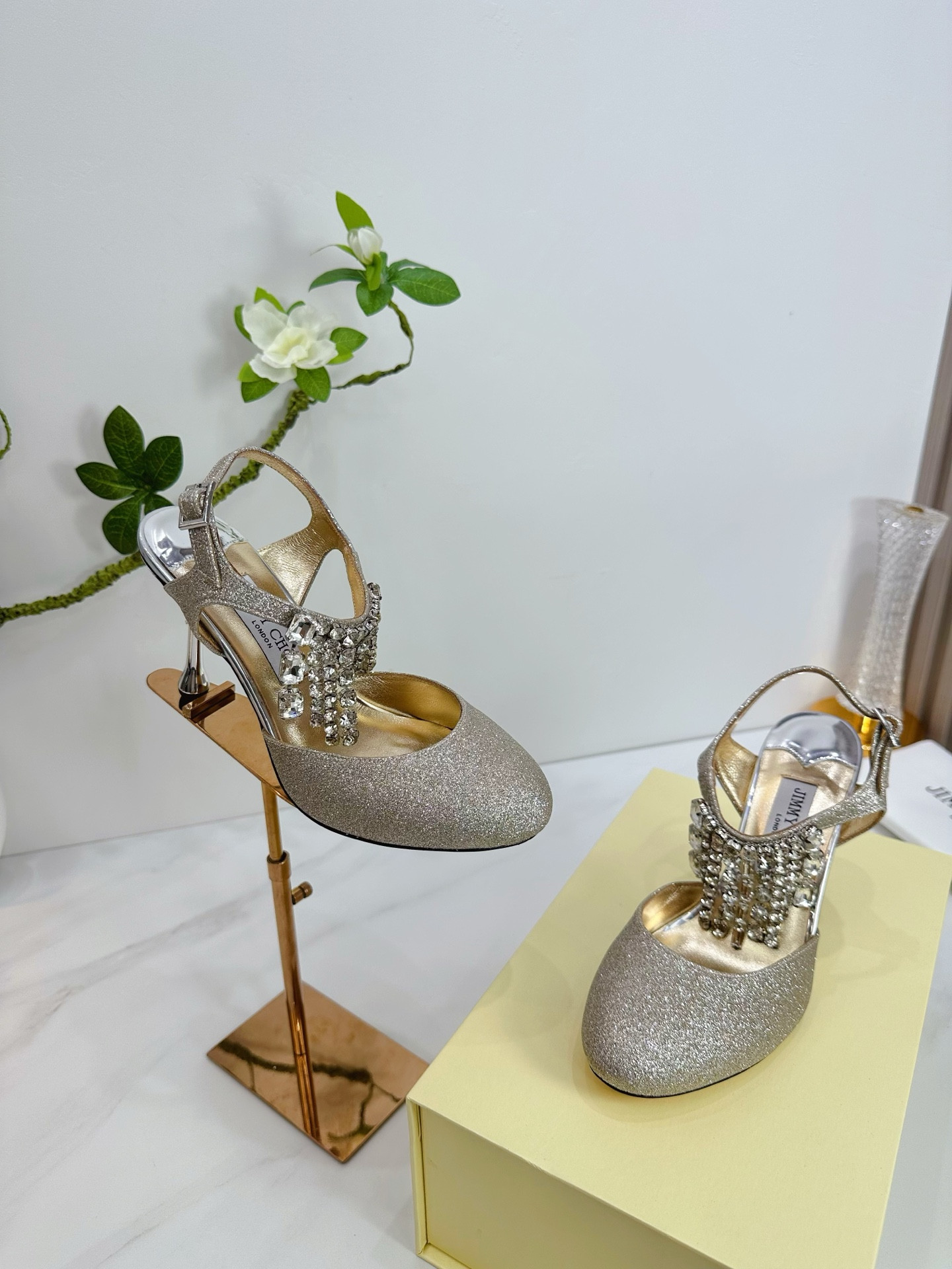 UA Ji*y Ch* Verity Glitter Slingbacks 8.5cm